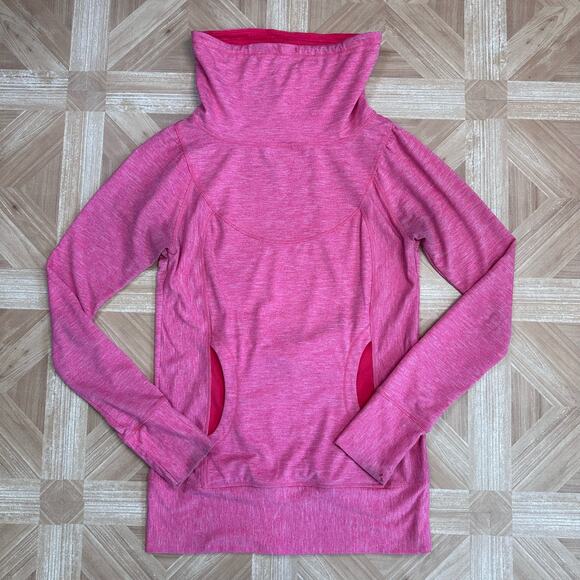 Prana Pink Funnel Neck Pullover Active Ember Top Womens XS Long Sleeve Slim Fit - Picture 7 of 8